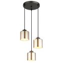 Lustra suspendata design modern FELICIA 3L negru/crom 16056-3HR GL 