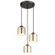Pendule, Lustre suspendate - Lustra suspendata design modern FELICIA 3L negru/crom 16056-3HR GL