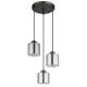 Pendule, Lustre suspendate - Lustra suspendata design modern FELICIA 3L negru/crom 16056-3HR GL