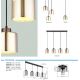 Pendule, Lustre suspendate - Lustra suspendata design modern FELICIA 3L negru/crom 16056-3HR GL