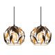 Pendule, Lustre suspendate - Lustra cu 3 pendule din metal negru MIKA