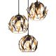 Pendule, Lustre suspendate - Lustra neagra din metal cu 3 pendule MIKA
