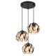 Lustra neagra din metal cu 3 pendule MIKA
