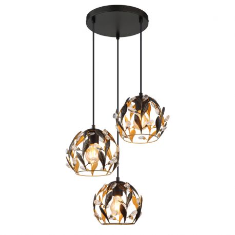 Pendule, Lustre suspendate - Lustra neagra din metal cu 3 pendule MIKA