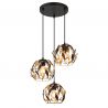 Lustra neagra din metal cu 3 pendule MIKA