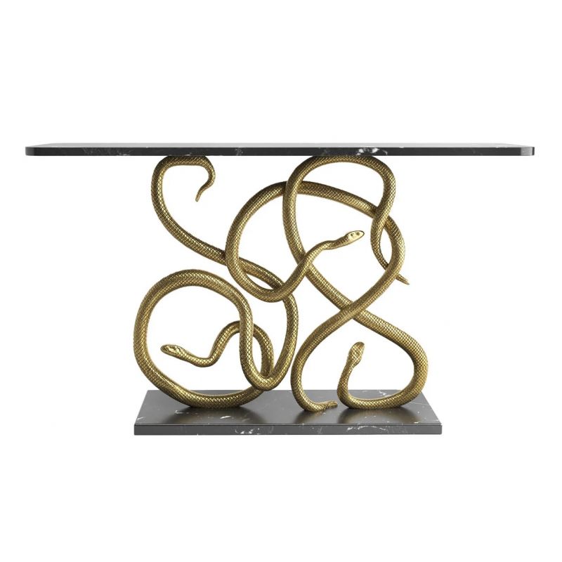 Consola pentru hol WILDLIFE SNAKE 115cm marmura neagra
