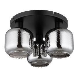 Plafoniera neagra cu sticla fumurie XIA pentru living