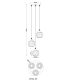 Pendule, Lustre suspendate - Lustra cu 3 pendule sticla fumurie XIA pentru sufragerie