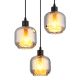 Pendule, Lustre suspendate - Lustra cu 3 pendule sticla fumurie XIA pentru sufragerie