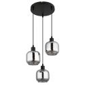 Lustra cu 3 pendule sticla fumurie XIA pentru sufragerie