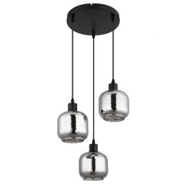 Lustra cu 3 pendule sticla fumurie XIA pentru sufragerie