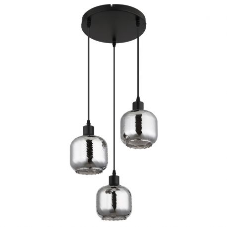 Pendule, Lustre suspendate - Lustra cu 3 pendule sticla fumurie XIA pentru sufragerie