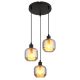 Pendule, Lustre suspendate - Lustra cu 3 pendule sticla fumurie XIA pentru sufragerie