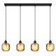 Pendule, Lustre suspendate - Lustra cu 4 pendule sticla fumurie XIA pentru bucatarie