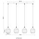 Pendule, Lustre suspendate - Lustra cu 4 pendule sticla fumurie XIA pentru bucatarie