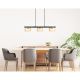 Pendule, Lustre suspendate - Lustra suspendata din metal negru cu sticla chihlimbar HIGGINS 3L