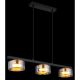 Pendule, Lustre suspendate - Lustra suspendata din metal negru cu sticla chihlimbar HIGGINS 3L