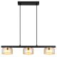 Pendule, Lustre suspendate - Lustra suspendata din metal negru cu sticla chihlimbar HIGGINS 3L
