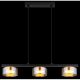 Pendule, Lustre suspendate - Lustra suspendata din metal negru cu sticla chihlimbar HIGGINS 3L