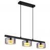 Lustra suspendata din metal negru cu sticla fumurie HIGGINS 3L