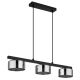 Pendule, Lustre suspendate - Lustra suspendata din metal negru cu sticla fumurie HIGGINS 3L