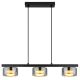 Pendule, Lustre suspendate - Lustra suspendata din metal negru cu sticla fumurie HIGGINS 3L