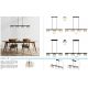 Pendule, Lustre suspendate - Lustra suspendata din metal negru cu sticla fumurie HIGGINS 3L