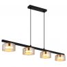 Lustra suspendata din metal negru cu sticla chihlimbar HIGGINS 4L