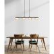 Pendule, Lustre suspendate - Lustra suspendata din metal negru cu sticla chihlimbar HIGGINS 4L