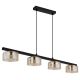 Pendule, Lustre suspendate - Lustra suspendata din metal negru cu sticla chihlimbar HIGGINS 4L