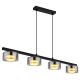 Lustra suspendata din metal negru cu sticla fumurie HIGGINS 4L
