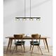 Pendule, Lustre suspendate - Lustra suspendata din metal negru cu sticla fumurie HIGGINS 4L