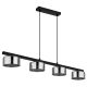 Pendule, Lustre suspendate - Lustra suspendata din metal negru cu sticla fumurie HIGGINS 4L