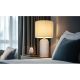 Veioze - Lampa de masa cu baza din sticla gri abajur textil gri SOFIA