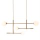 Pendule, Lustre suspendate - Lustra metal bej cu 4 globuri sticla Copenhagen