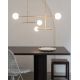 Pendule, Lustre suspendate - Lustra metal bej cu 4 globuri sticla Copenhagen