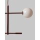 Pendule, Lustre suspendate - Lustra metal visiniu cu 4 globuri sticla Copenhagen