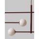 Pendule, Lustre suspendate - Lustra metal visiniu cu 4 globuri sticla Copenhagen
