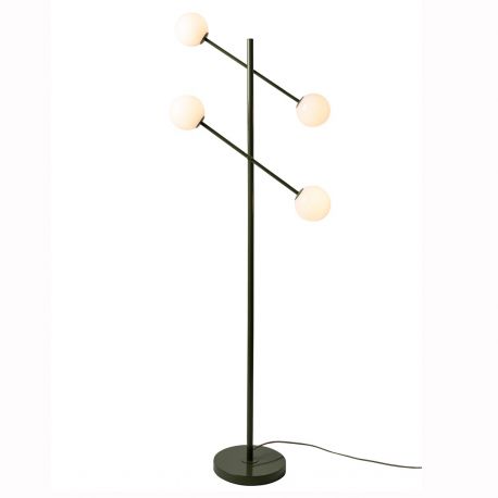 Lampadare - Lampadar cu 4 globuri sticla si metal verde Copenhagen