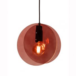 Pendule, Lustre suspendate - Pendul din metal maro si sticla visinie Toledo