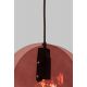 Pendule, Lustre suspendate - Pendul din metal maro si sticla visinie Toledo