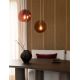 Pendule, Lustre suspendate - Pendul din metal maro si sticla visinie Toledo