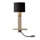 Aplice, corpuri de iluminat pentru pereti - Aplica cu raft si reader LED, port USB si abajur textil negru Florence
