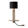 Aplica cu raft si reader LED, port USB si abajur textil negru Florence