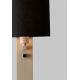Aplice, corpuri de iluminat pentru pereti - Aplica cu raft si reader LED, port USB si abajur textil negru Florence