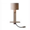 Aplica cu raft si reader LED, port USB si abajur textil in inchis Florence