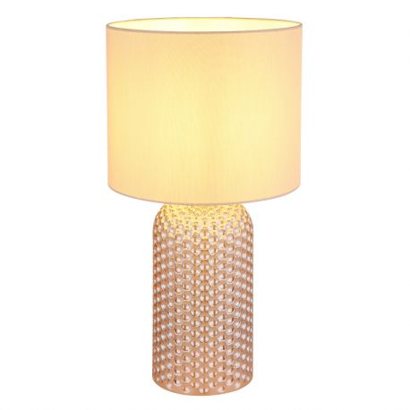 Veioze - Lampa de masa cu baza din sticla abajur textil SOFIA sampanie
