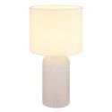 Lampa de masa cu baza din sticla abajur textil SOFIA alba