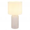 Lampa de masa cu baza din sticla abajur textil SOFIA alba