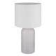 Veioze - Lampa de masa cu baza din sticla abajur textil SOFIA alba